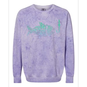 Fisherman Fish Hook Fishing Colorblast Crewneck Sweatshirt