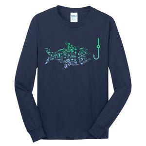 Fisherman Fish Hook Fishing Tall Long Sleeve T-Shirt