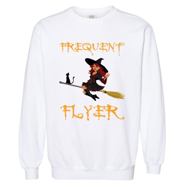 Frequent Flyer Halloween Witch Luxury Nomad World Travel Garment-Dyed Sweatshirt