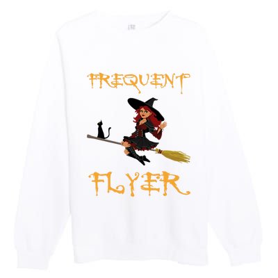 Frequent Flyer Halloween Witch Luxury Nomad World Travel Premium Crewneck Sweatshirt