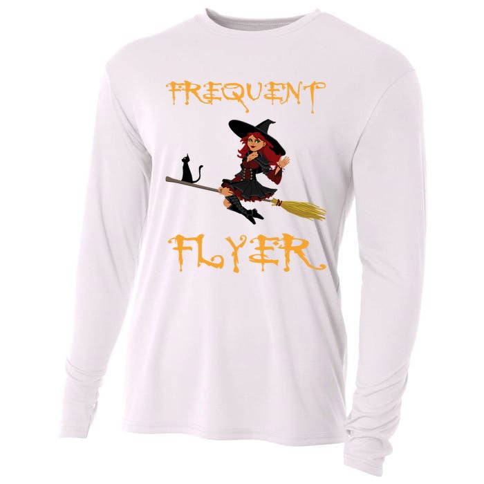 Frequent Flyer Halloween Witch Luxury Nomad World Travel Cooling Performance Long Sleeve Crew