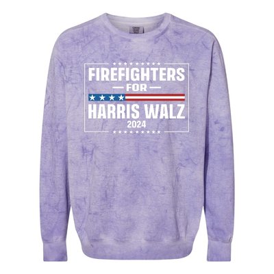 Firefighters For Harris Walz 2024 Colorblast Crewneck Sweatshirt