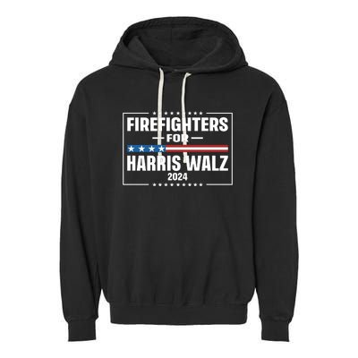 Firefighters For Harris Walz 2024 Garment-Dyed Fleece Hoodie