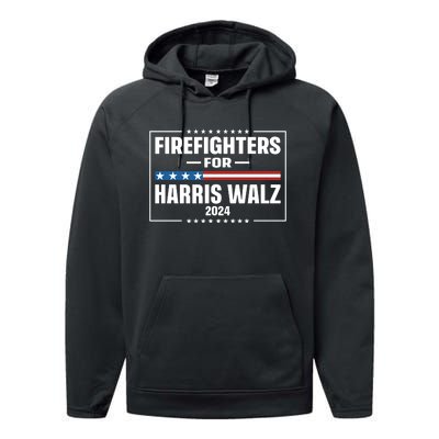 Firefighters For Harris Walz 2024 Performance Fleece Hoodie