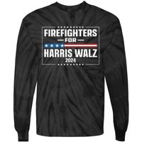 Firefighters For Harris Walz 2024 Tie-Dye Long Sleeve Shirt