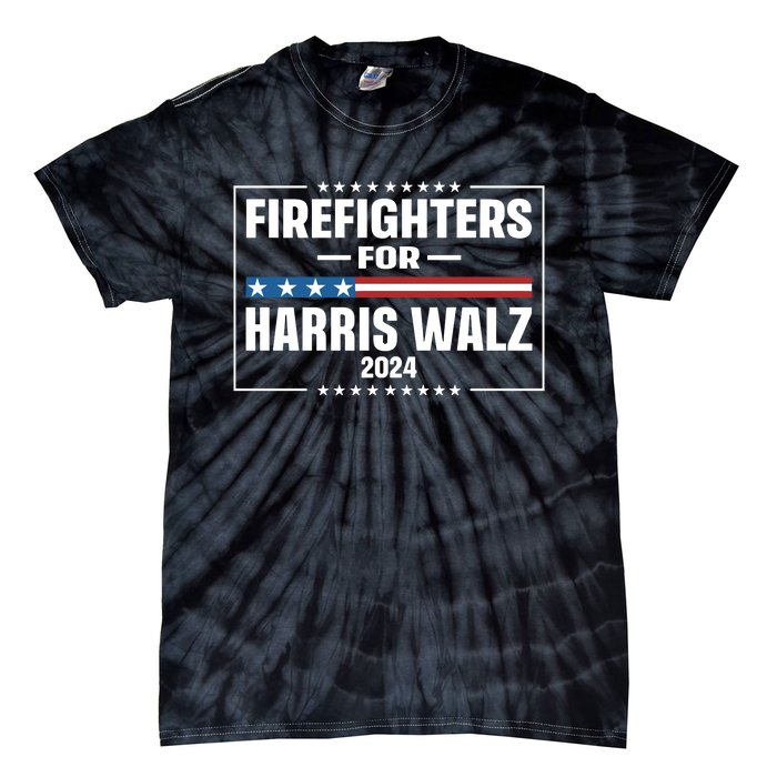 Firefighters For Harris Walz 2024 Tie-Dye T-Shirt