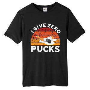 Funny Field Hockey Sports Pun Design I Give Zero Pucks Funny Gift Tall Fusion ChromaSoft Performance T-Shirt