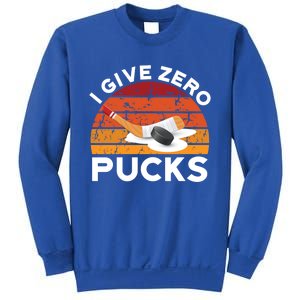 Funny Field Hockey Sports Pun Design I Give Zero Pucks Funny Gift Sweatshirt