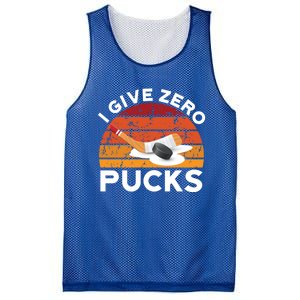 Funny Field Hockey Sports Pun Design I Give Zero Pucks Funny Gift Mesh Reversible Basketball Jersey Tank