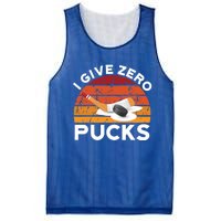 Funny Field Hockey Sports Pun Design I Give Zero Pucks Funny Gift Mesh Reversible Basketball Jersey Tank