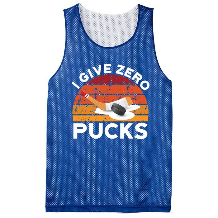 Funny Field Hockey Sports Pun Design I Give Zero Pucks Funny Gift Mesh Reversible Basketball Jersey Tank