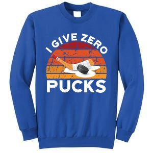 Funny Field Hockey Sports Pun Design I Give Zero Pucks Funny Gift Tall Sweatshirt