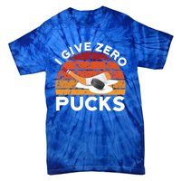 Funny Field Hockey Sports Pun Design I Give Zero Pucks Funny Gift Tie-Dye T-Shirt