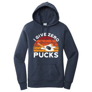 Funny Field Hockey Sports Pun Design I Give Zero Pucks Funny Gift Women's Pullover Hoodie