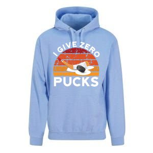 Funny Field Hockey Sports Pun Design I Give Zero Pucks Funny Gift Unisex Surf Hoodie