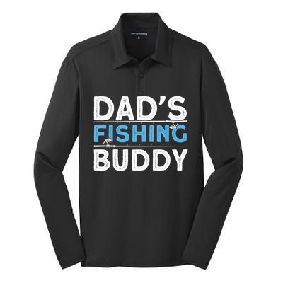 Funny Fishing Husbands DadS Fishing Buddy Fishing Dads Gift Silk Touch Performance Long Sleeve Polo