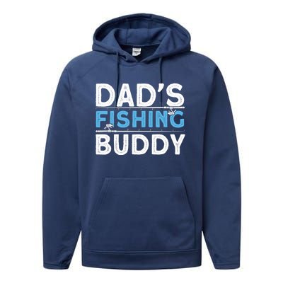 Funny Fishing Husbands DadS Fishing Buddy Fishing Dads Gift Performance Fleece Hoodie