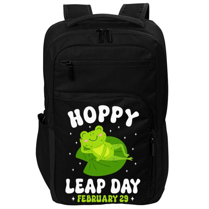 Funny Frog Hoppy Leap Day February 29 Birthday Leap Year Impact Tech Backpack