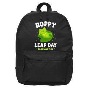 Funny Frog Hoppy Leap Day February 29 Birthday Leap Year 16 in Basic Backpack