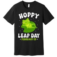 Funny Frog Hoppy Leap Day February 29 Birthday Leap Year Premium T-Shirt