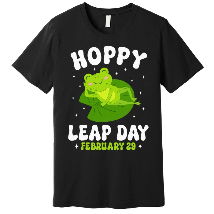 Funny Frog Hoppy Leap Day February 29 Birthday Leap Year Premium T-Shirt