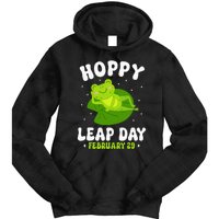 Funny Frog Hoppy Leap Day February 29 Birthday Leap Year Tie Dye Hoodie