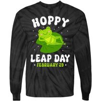 Funny Frog Hoppy Leap Day February 29 Birthday Leap Year Tie-Dye Long Sleeve Shirt