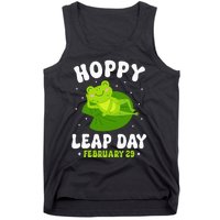 Funny Frog Hoppy Leap Day February 29 Birthday Leap Year Tank Top