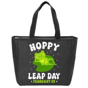 Funny Frog Hoppy Leap Day February 29 Birthday Leap Year Zip Tote Bag