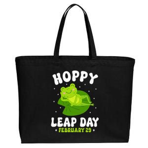 Funny Frog Hoppy Leap Day February 29 Birthday Leap Year Cotton Canvas Jumbo Tote