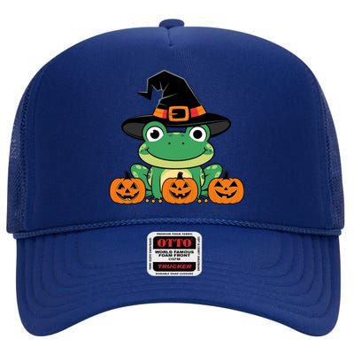 Funny Frog Halloween Costume Cute High Crown Mesh Back Trucker Hat