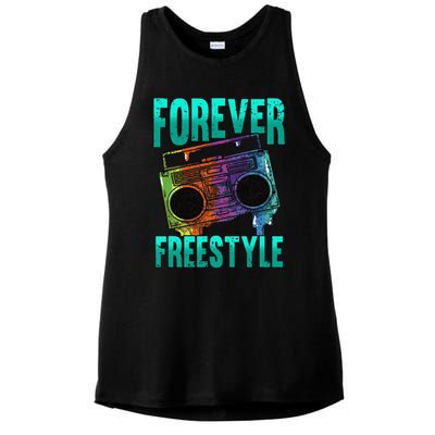 Forever Freestyle Hip Hop Old School Boombox Ladies PosiCharge Tri-Blend Wicking Tank