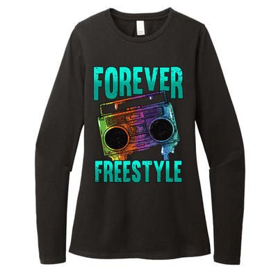 Forever Freestyle Hip Hop Old School Boombox Womens CVC Long Sleeve Shirt