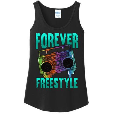 Forever Freestyle Hip Hop Old School Boombox Ladies Essential Tank