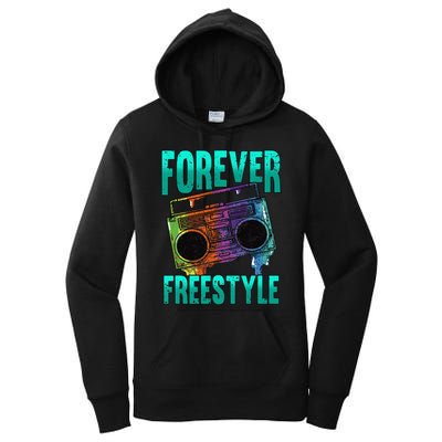 Forever Freestyle Hip Hop Old School Boombox Women's Pullover Hoodie