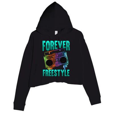 Forever Freestyle Hip Hop Old School Boombox Crop Fleece Hoodie