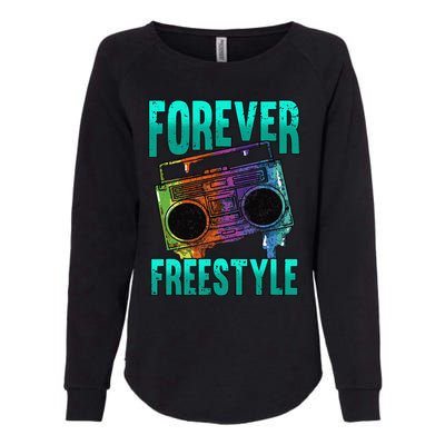 Forever Freestyle Hip Hop Old School Boombox Womens California Wash Sweatshirt