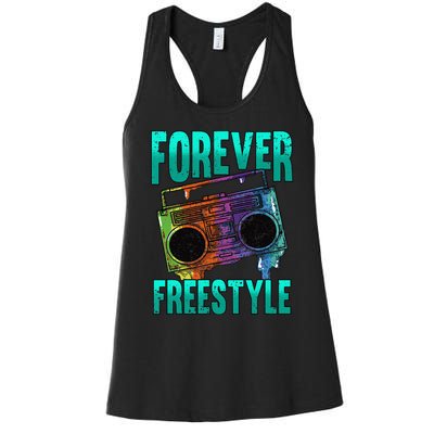 Forever Freestyle Hip Hop Old School Boombox Women's Racerback Tank