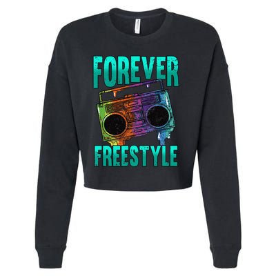 Forever Freestyle Hip Hop Old School Boombox Cropped Pullover Crew