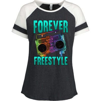 Forever Freestyle Hip Hop Old School Boombox Enza Ladies Jersey Colorblock Tee