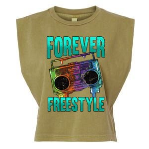 Forever Freestyle Hip Hop Old School Boombox Garment-Dyed Women's Muscle Tee