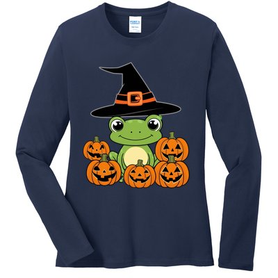 Funny Frog Halloween Costume Cute Design Ladies Long Sleeve Shirt