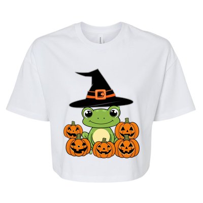 Funny Frog Halloween Costume Cute Design Bella+Canvas Jersey Crop Tee