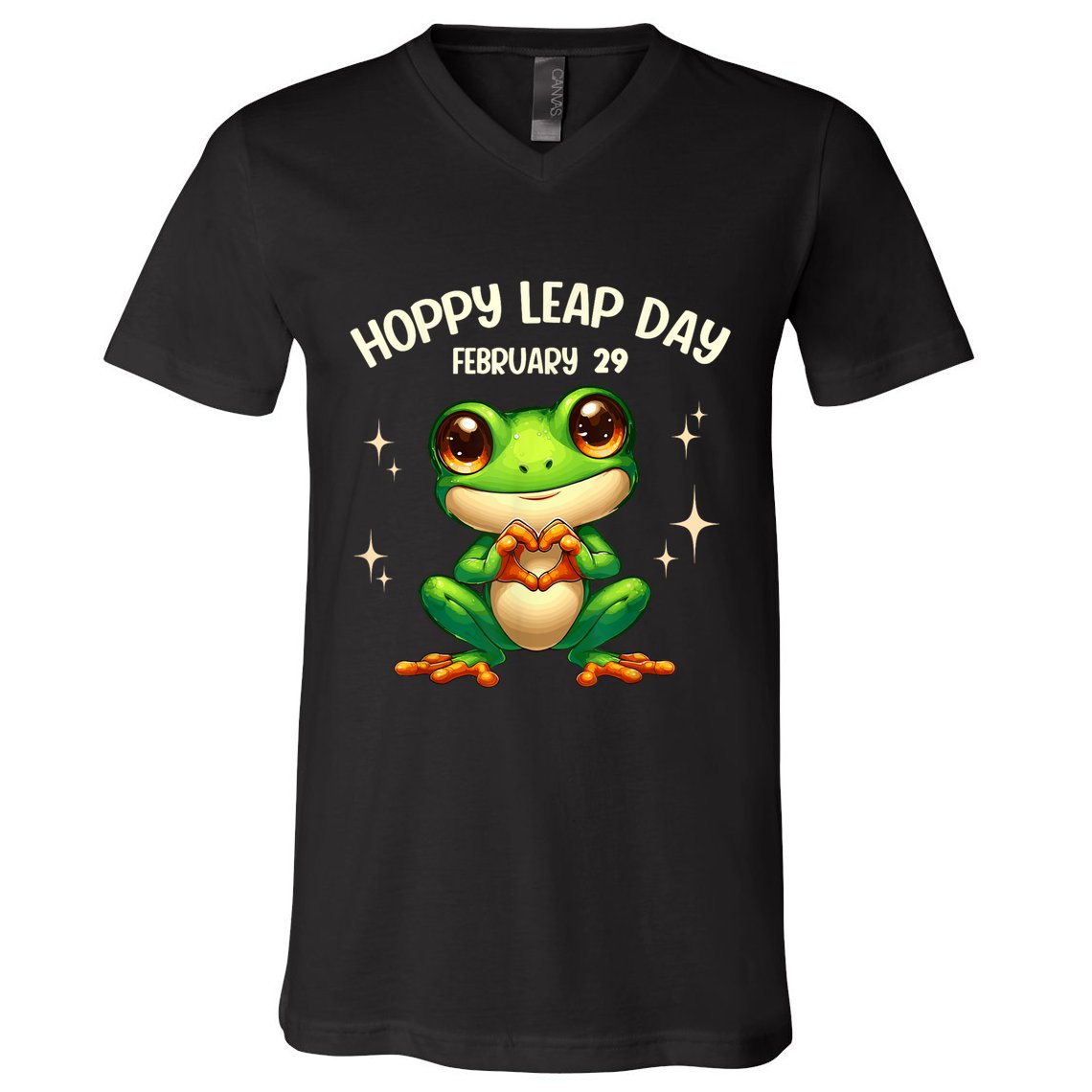 Funny Frog Hoppy Leap Day February 29 Hoppy Leap Day V-Neck T-Shirt