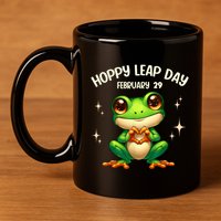 Funny Frog Hoppy Leap Day February 29 Hoppy Leap Day 11oz C Handle Ceramic Mug