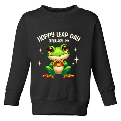 Funny Frog Hoppy Leap Day February 29 Hoppy Leap Day Toddler Sweatshirt