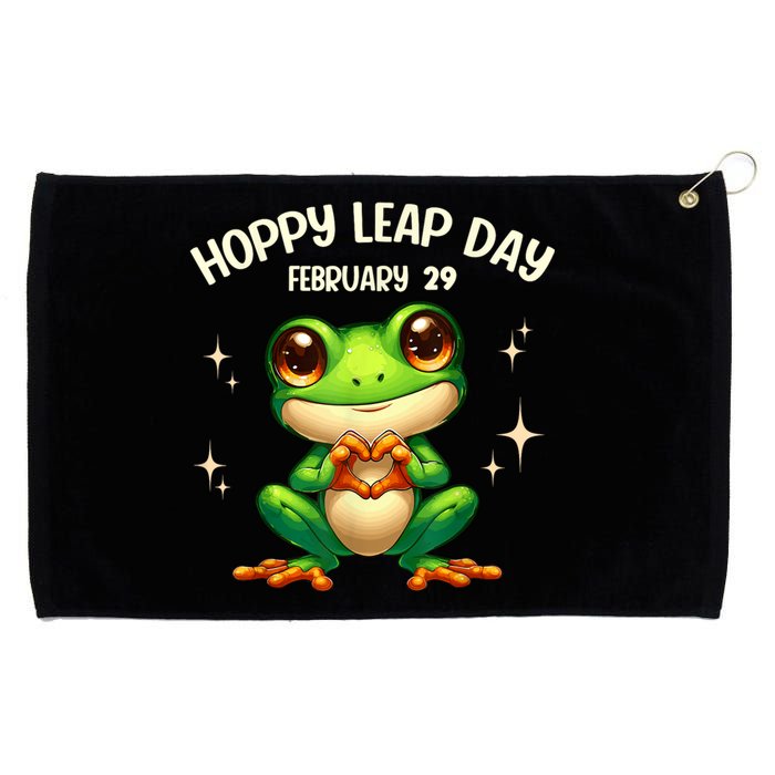 Funny Frog Hoppy Leap Day February 29 Hoppy Leap Day Grommeted Golf Towel