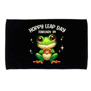 Funny Frog Hoppy Leap Day February 29 Hoppy Leap Day Microfiber Hand Towel