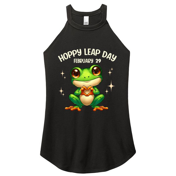 Funny Frog Hoppy Leap Day February 29 Hoppy Leap Day Women's Perfect Tri Rocker Tank