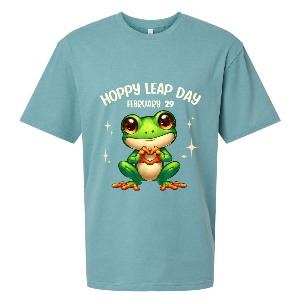 Funny Frog Hoppy Leap Day February 29 Hoppy Leap Day Sueded Cloud Jersey T-Shirt
